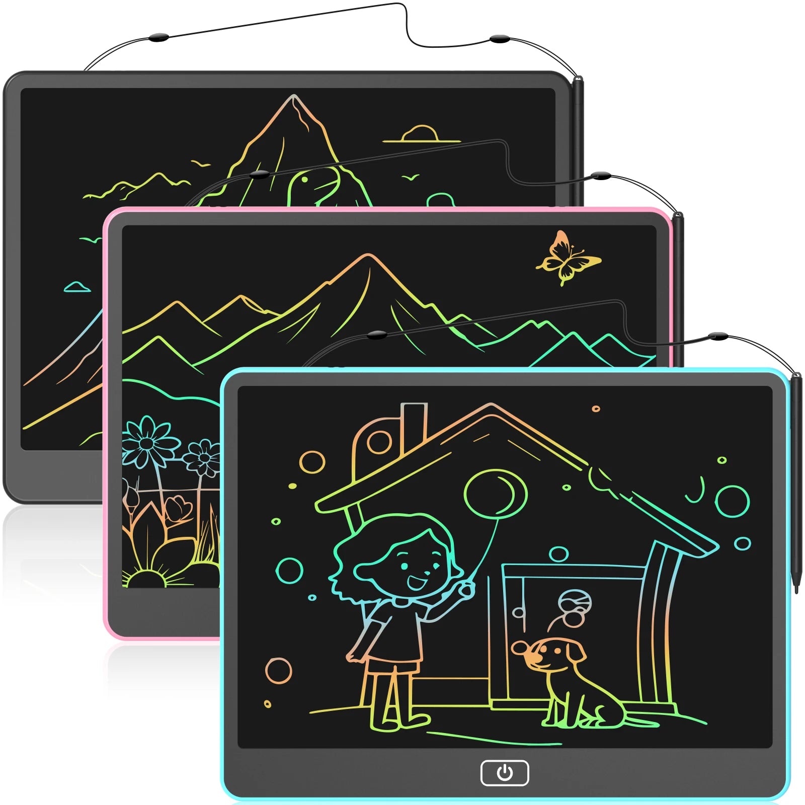 16-inch LCD Writing Board, Colorful Electronic Drawing Pad for Kids, Reusable Portable Writing Tablet, Perfect Educational Toys