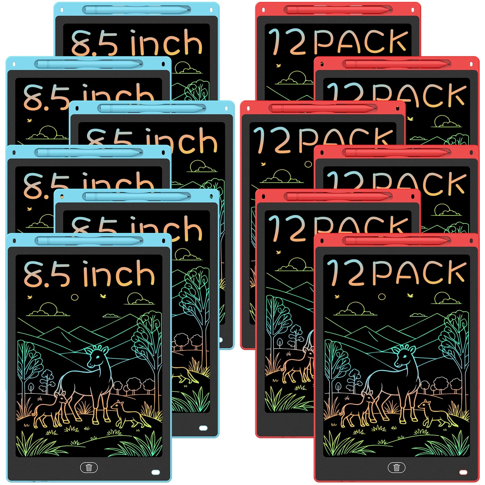 12 Pieces 8.5 Inch LCD writing Tablet, Children's Graffiti Drawing Board, Electronic Doodle Pad, Perfect Educational Toys